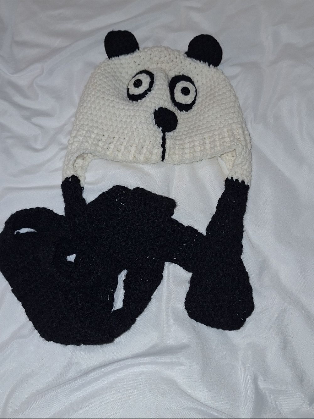Knit Panda Black and White Winter Stocking Cap